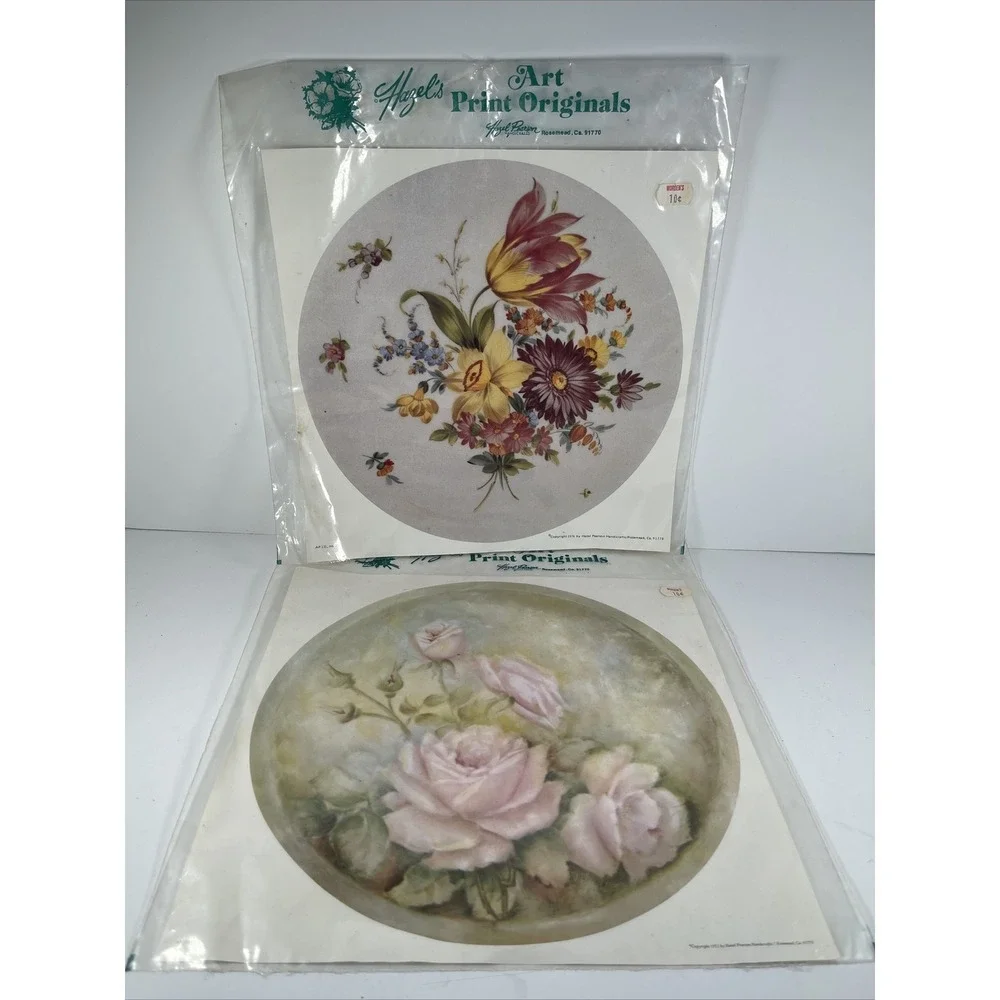 Vintage Hazel Pearson Handicrafts Art Print Originals Lot of 2‎ Transfers